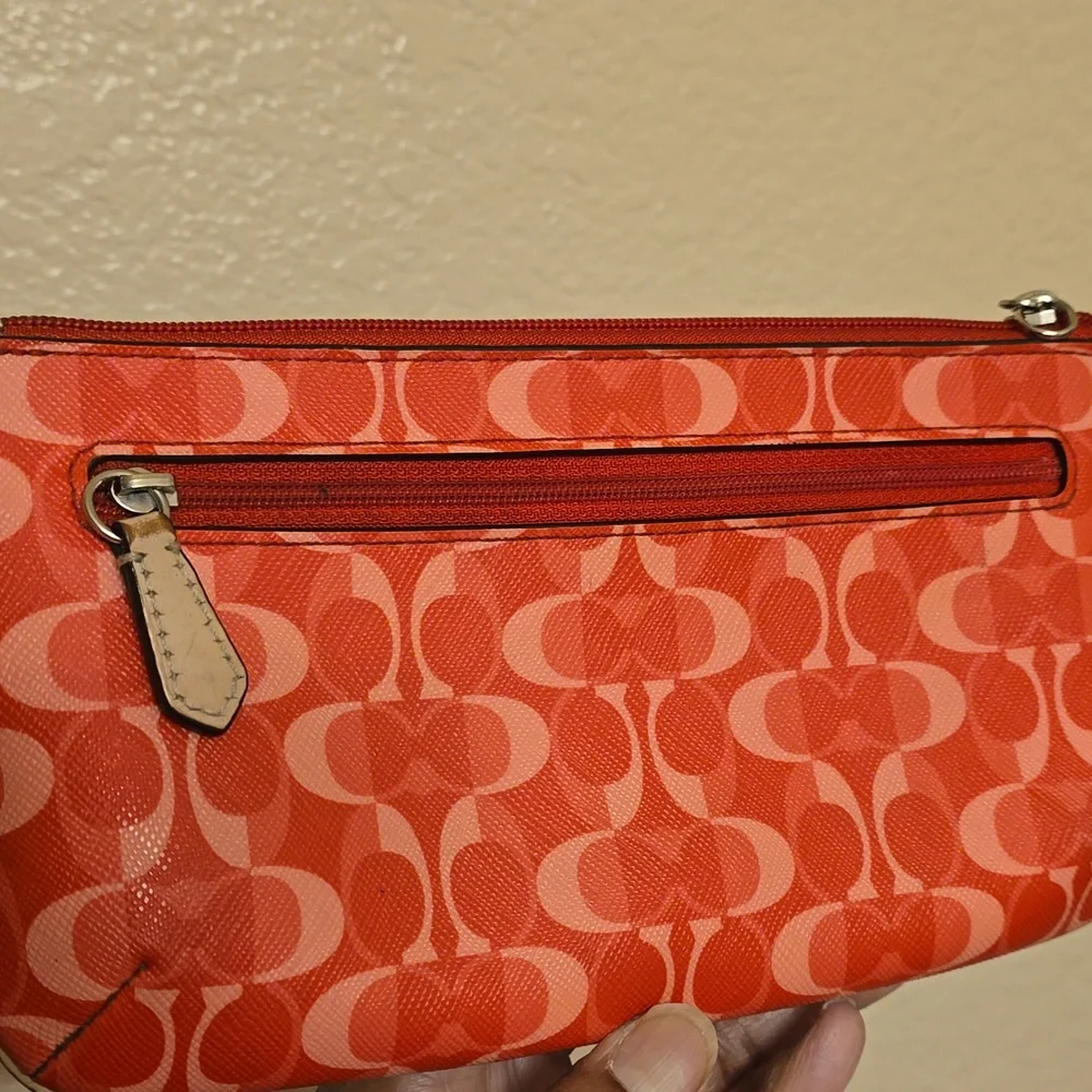 Coach Red Signature Wristlet - Picture 4 of 15